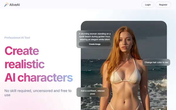 Screenshot of AliveAI, censored