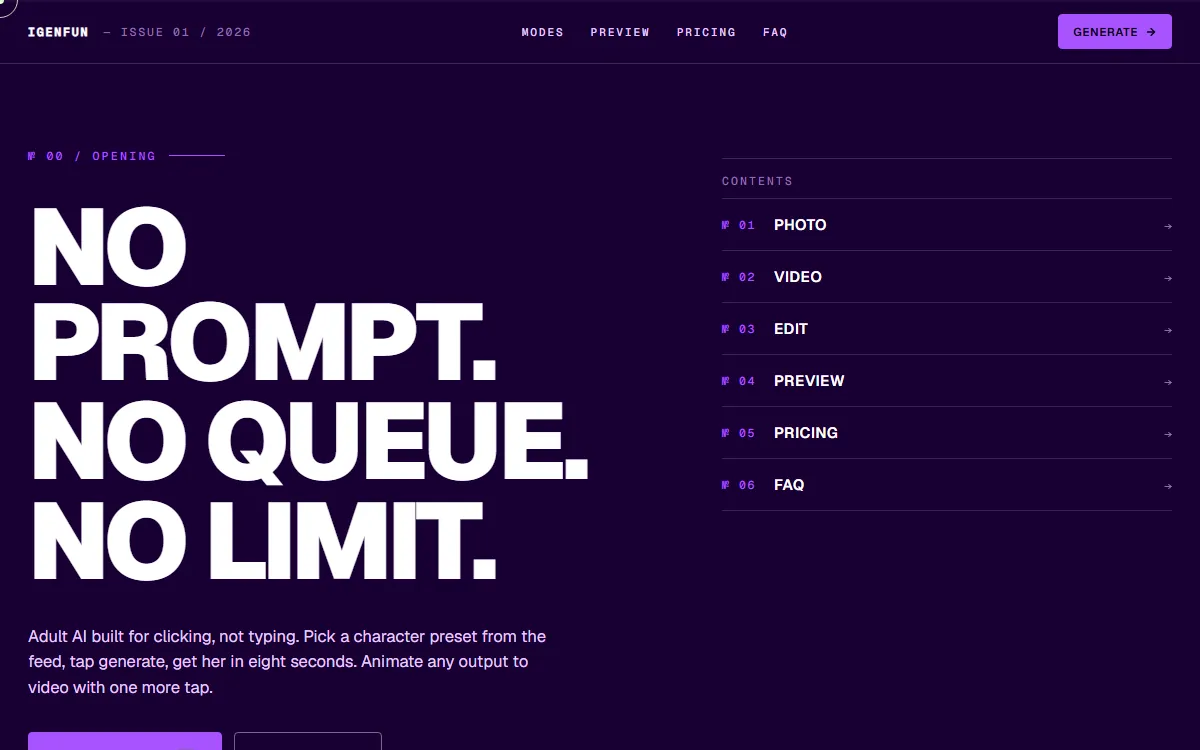 Screenshot of Igenfun, censored