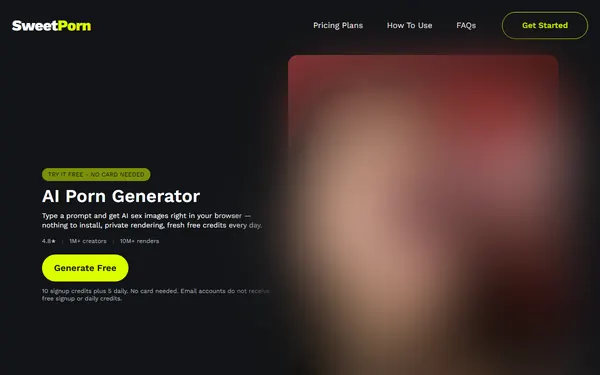 Screenshot of SweetPorn, censored
